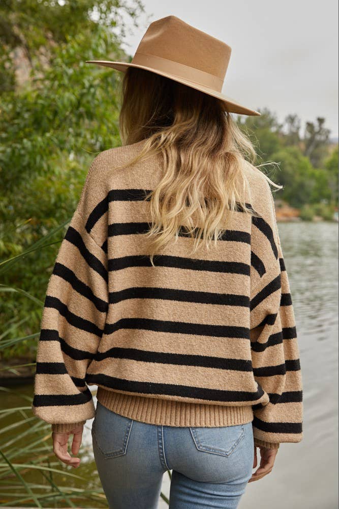 By Together Oversized Striped Sweater Top