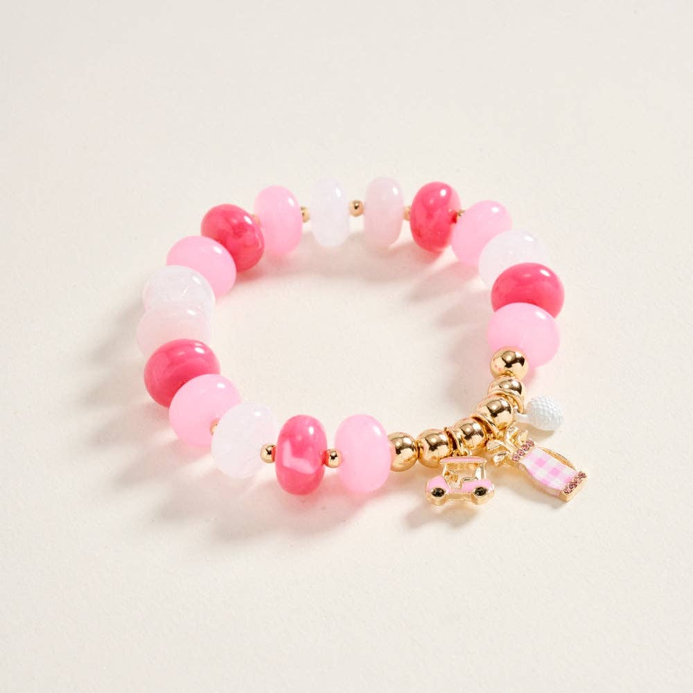 Golf Charm Beaded Bracelet