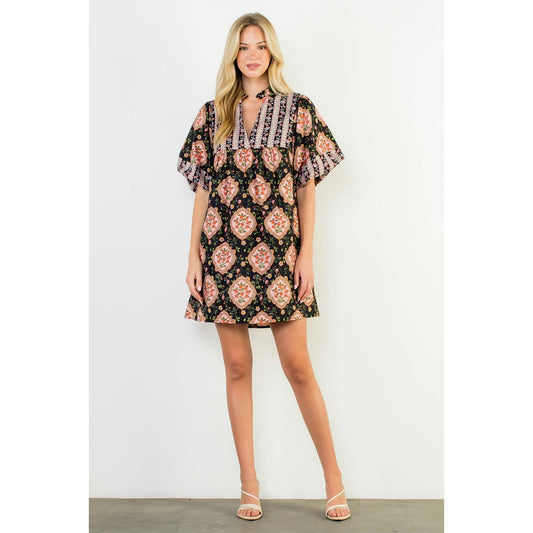 THML Puff Sleeve Floral Dress