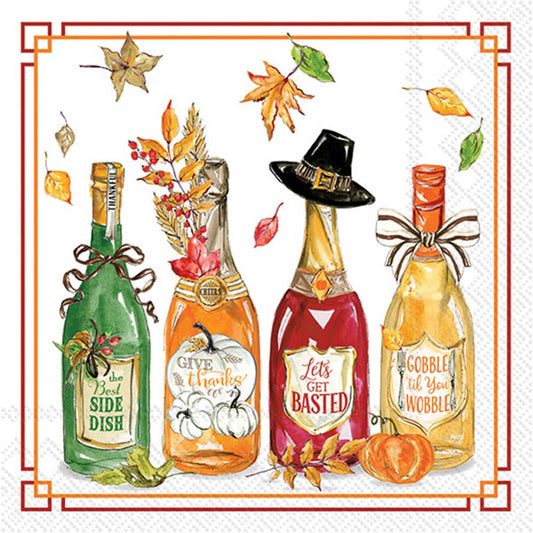 Fall Bottle Paper Cocktail Napkin