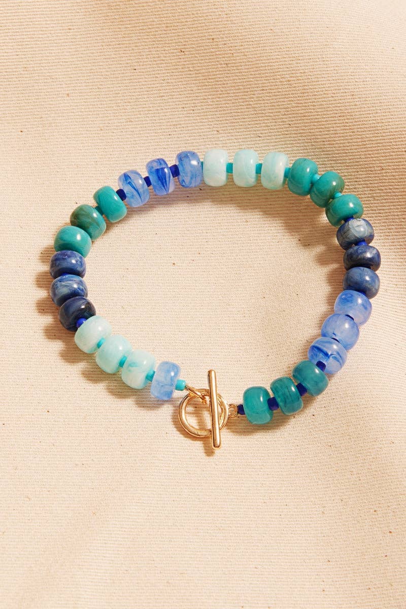 Small Ombre Beaded Mixed Stretch Bracelet