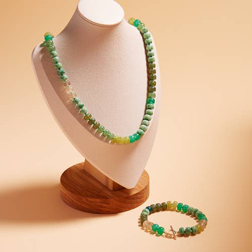 Small Ombre Beaded Mixed Stretch Bracelet