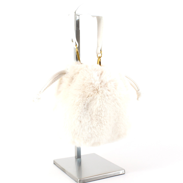 Faux Fur Drawstring Bucket Crossbody Bag