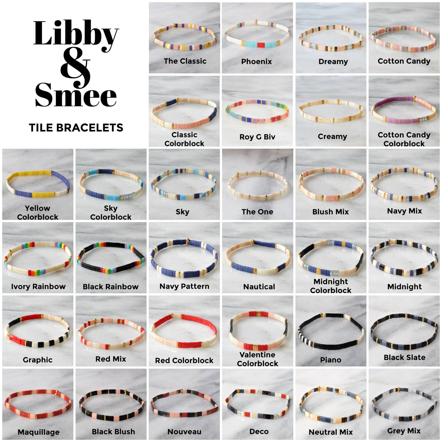 Hand Beaded Tile Bracelets