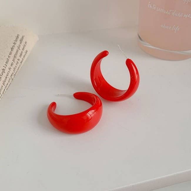 Acrylic Chunky Hoop Earrings