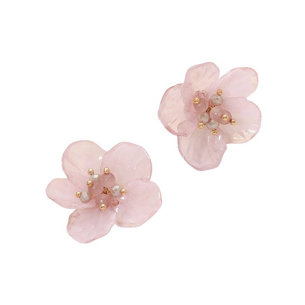 Resin Petal Flower Earrings