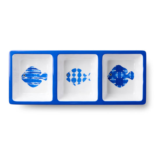 Fish Melamine 3-Section Tray