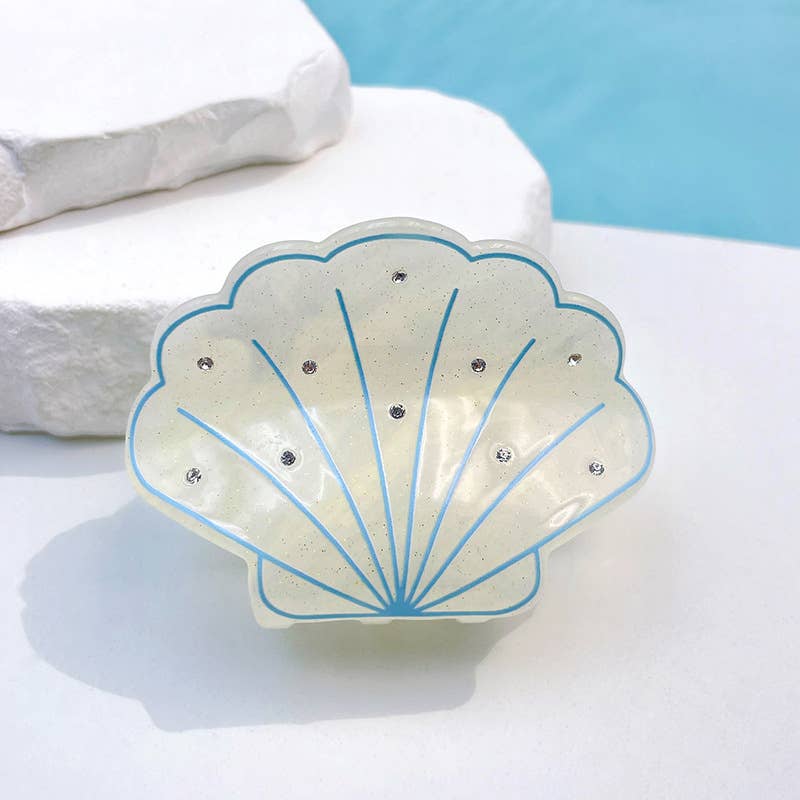 Sparkly Shell-Shaped Hair Claw, Beach Claw Clip