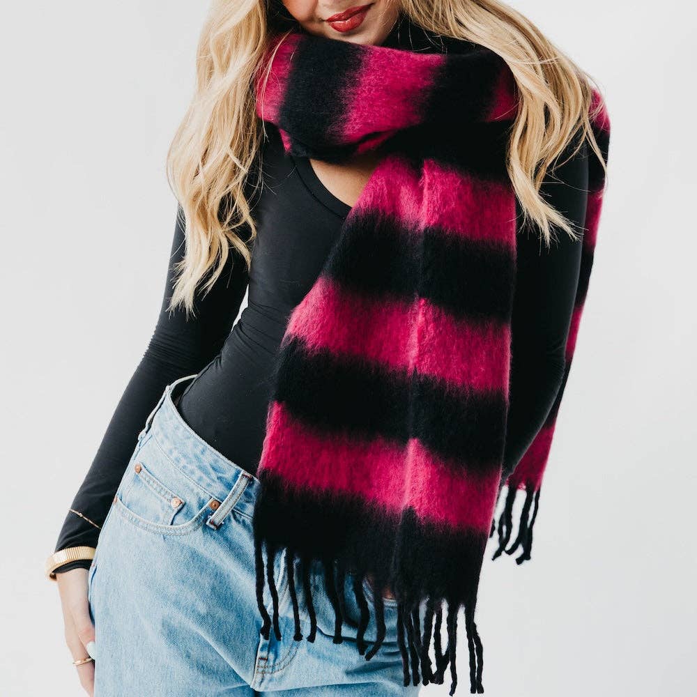 Stevie Striped Tassel Scarf