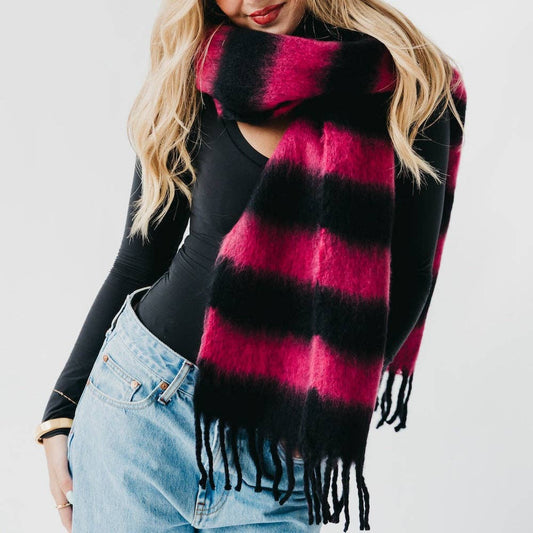 Stevie Striped Tassel Scarf