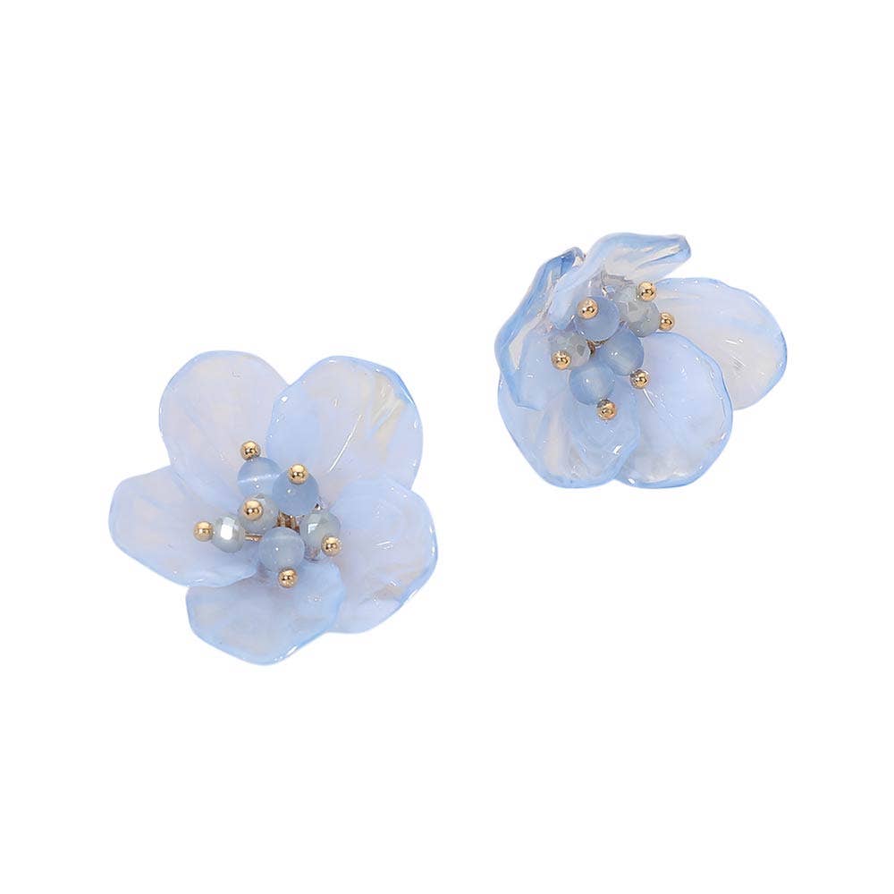 Resin Petal Flower Earrings