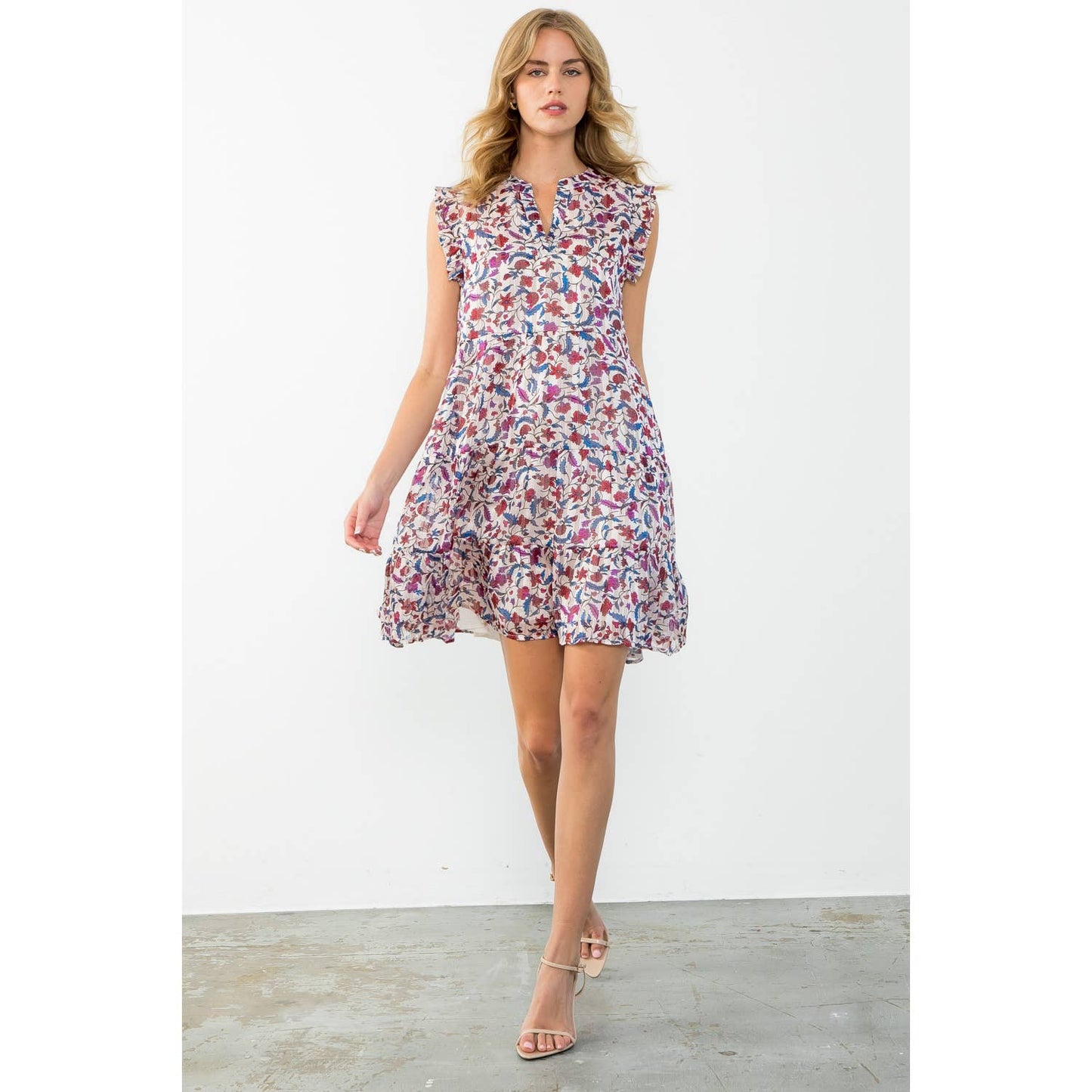 THML Flora Gold Thread Dress