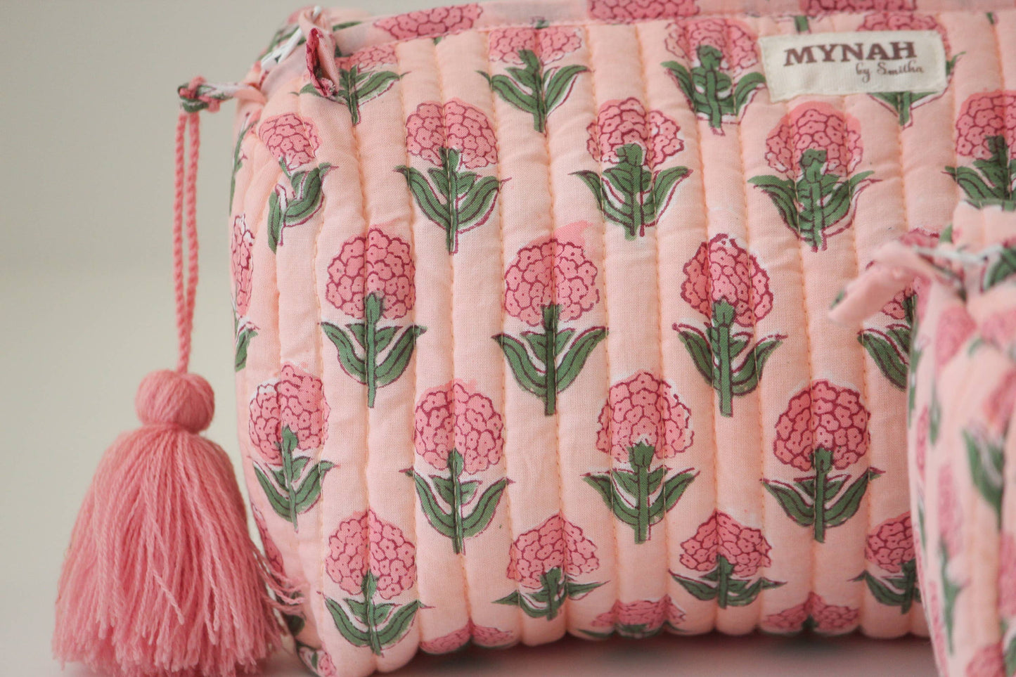 Blush Marigold Quilted Travel Pouch