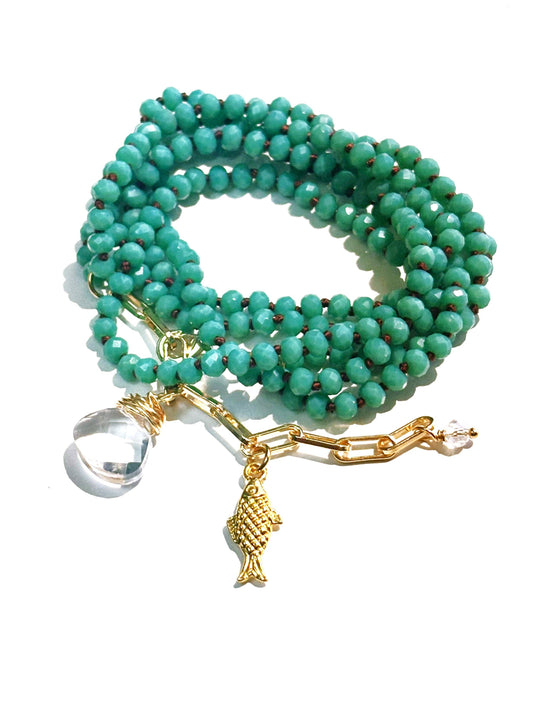 Lucky Fish Charm Wrap Bracelet
