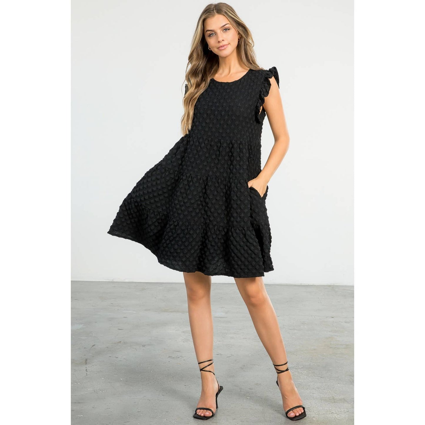 THML Textured Little Black Dress