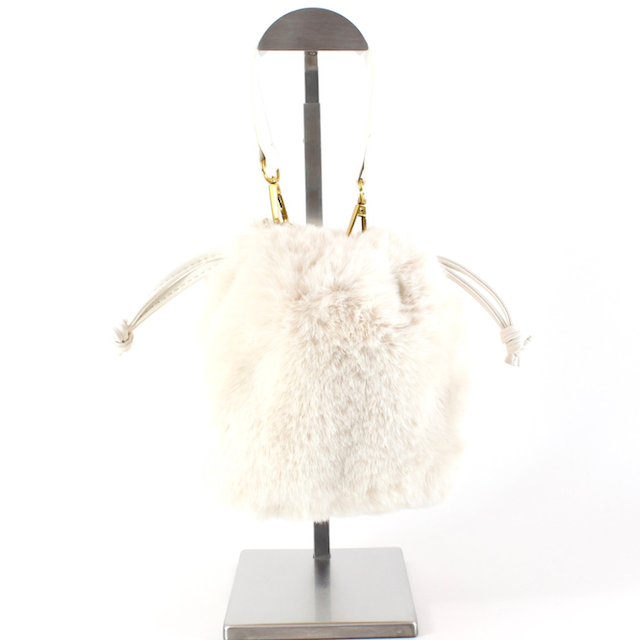 Faux Fur Drawstring Bucket Crossbody Bag