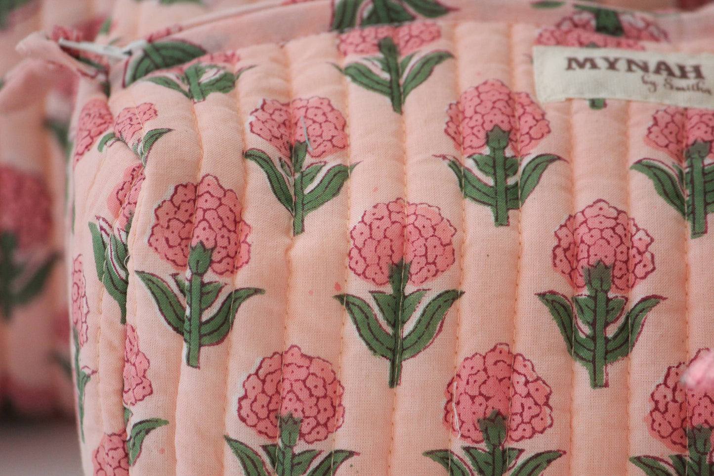 Blush Marigold Quilted Travel Pouch