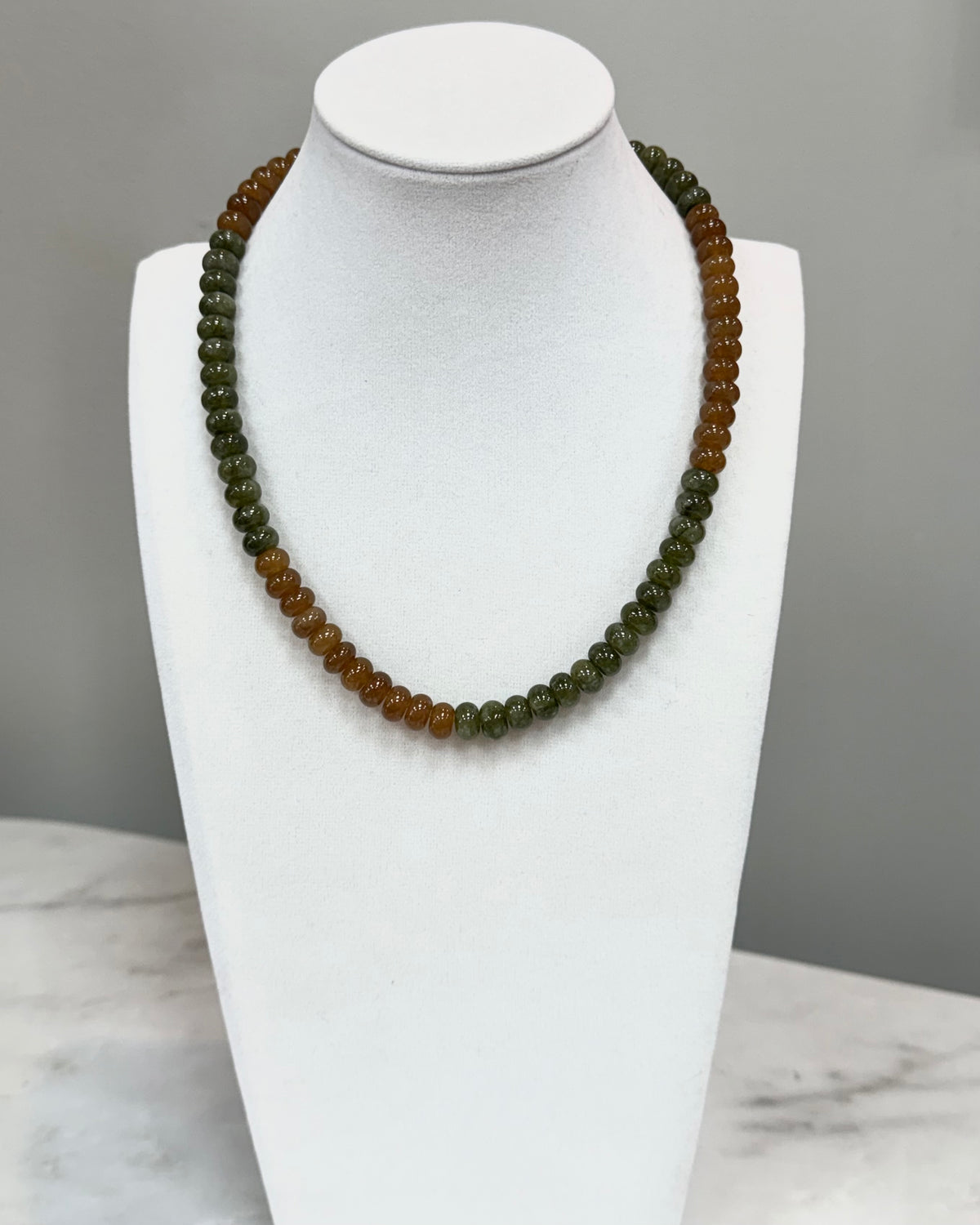 Bonne Mere Olive and Brown Stone Necklace