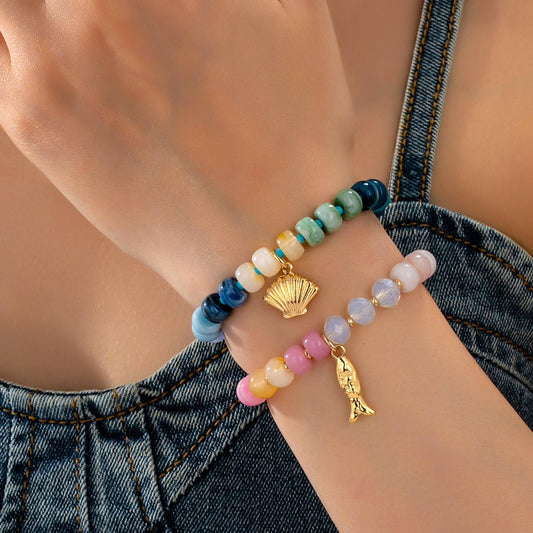 Multi-Color Beaded Bracelet Set