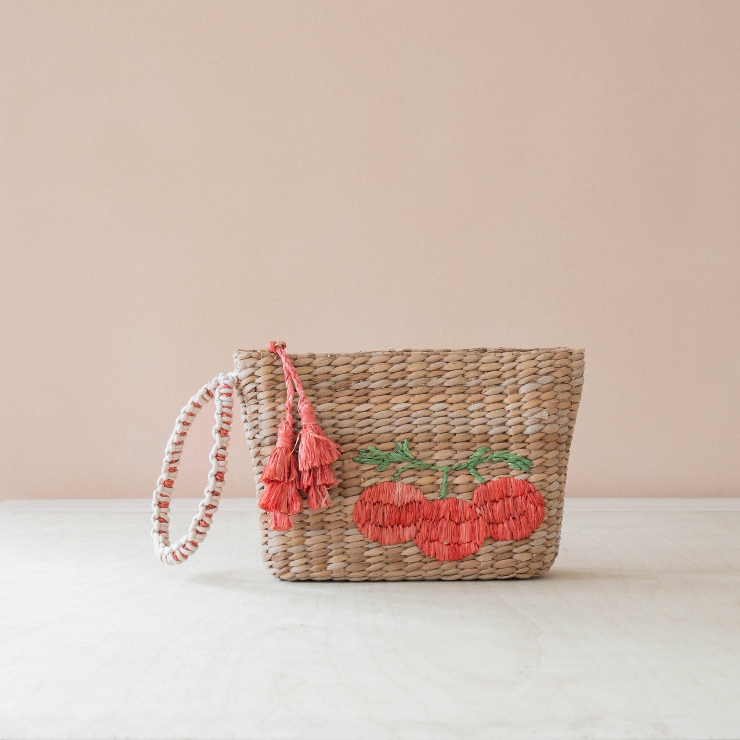 Mini Woven Pouch with Wristlet and Embroidered Tomato – Artisan Wristlet | LIKHÂ