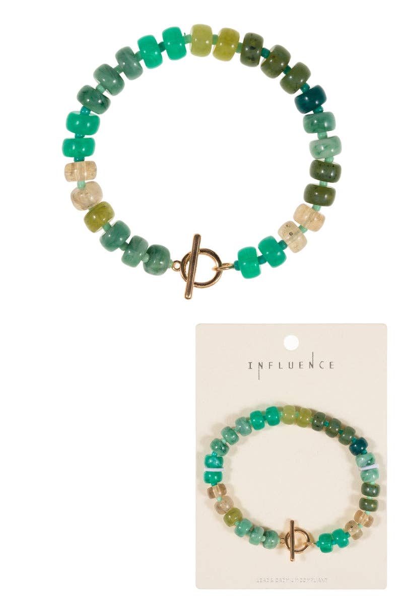 Small Ombre Beaded Mixed Stretch Bracelet