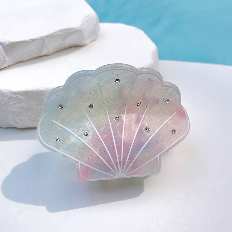 Sparkly Shell-Shaped Hair Claw, Beach Claw Clip