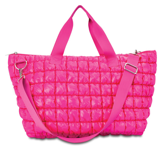 Shiny Puffer Overnight Bag