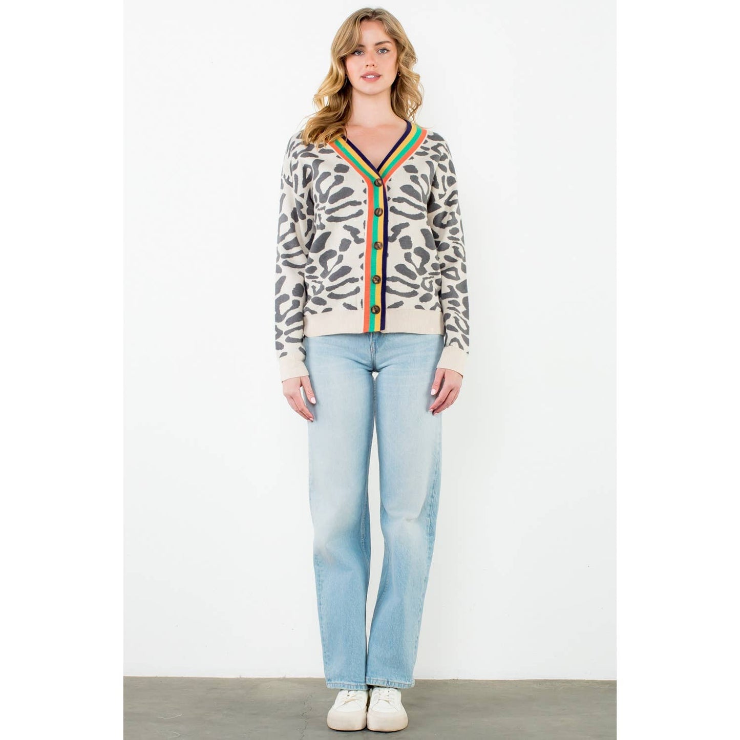 THML Leopard Button Up Cardigan