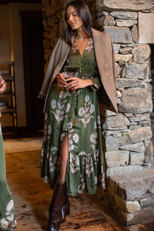 Marea Francesca Dress Olive Zinnia