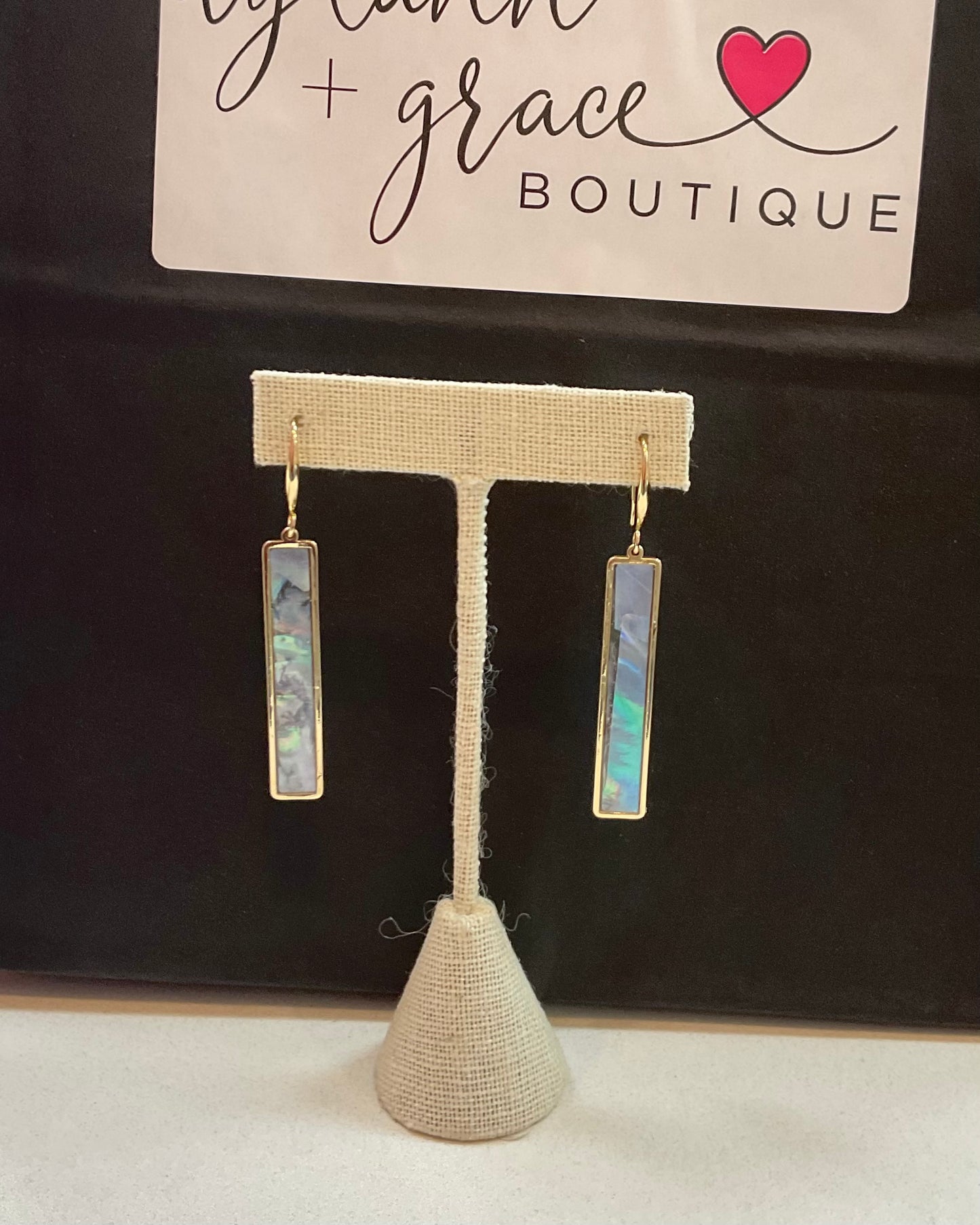 D+G Rectangular MOP Earrings