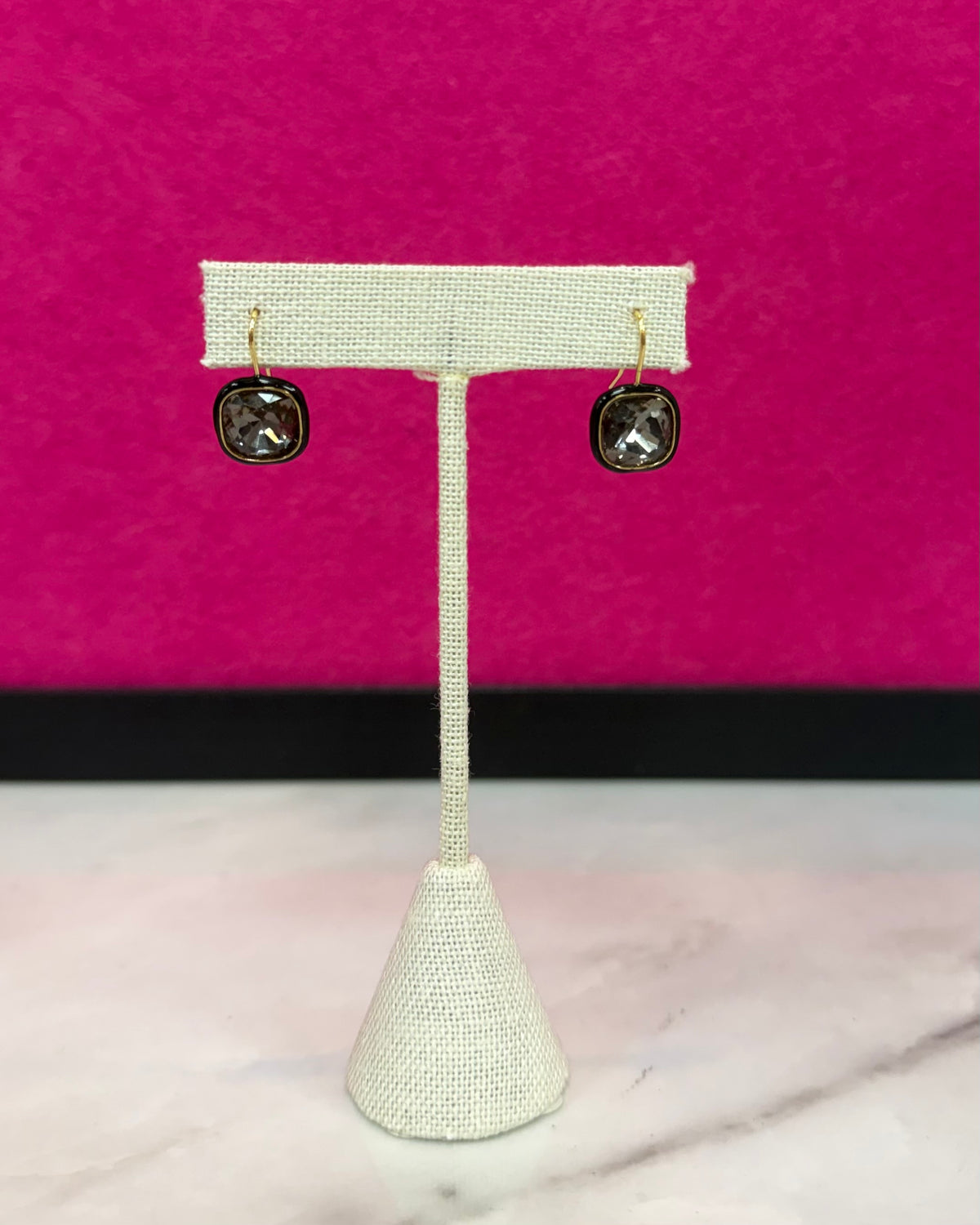 D+G Black Rim Stone Earrings