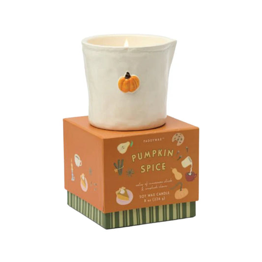 Fall Bistro Ceramic Embossed Candle