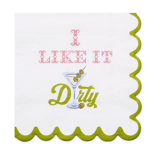 I Like it Dirty: Paper Napkin with Scalloped Edge