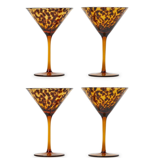 Two's Company Tortoise Print Martini Glass