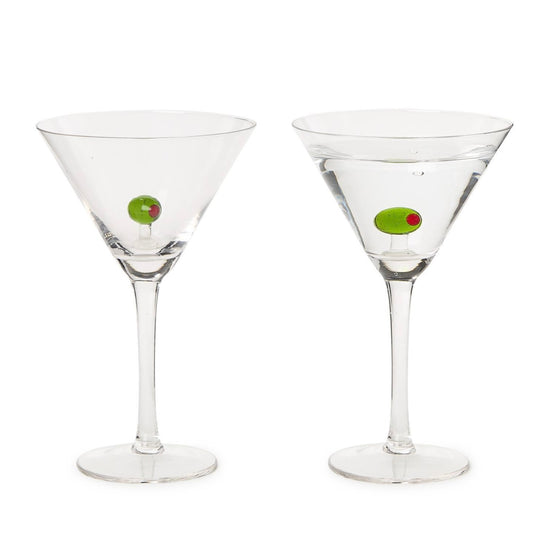 Martini Glass with Olive