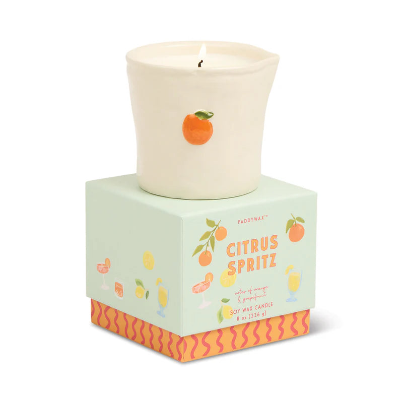 Bistro Ceramic Embossed Candle