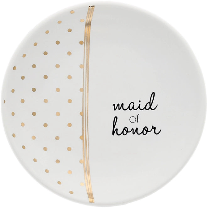 Maid of Honor Polka Dot Keepsake Dish