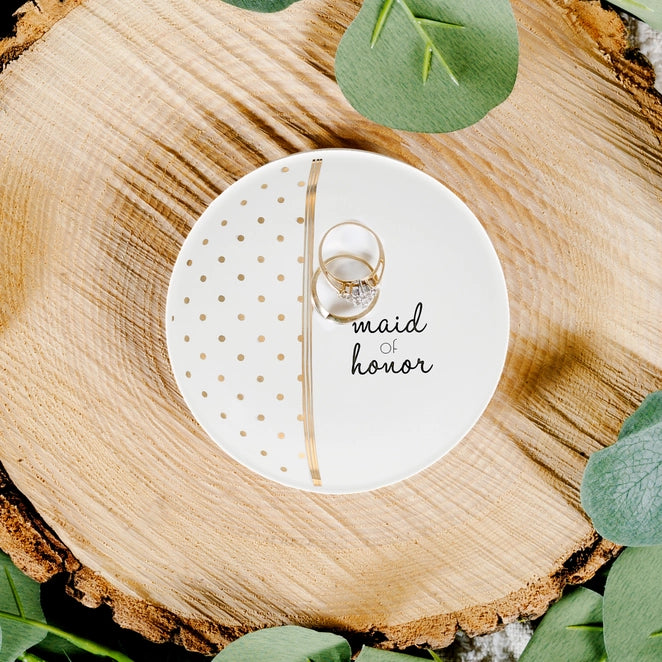 Maid of Honor Polka Dot Keepsake Dish