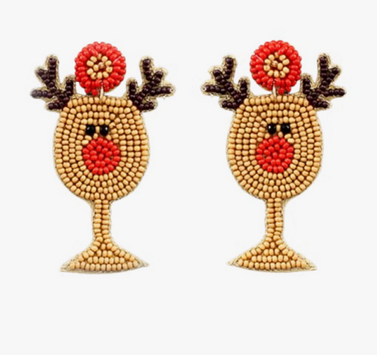 Beaded Rudolf Wine Glass