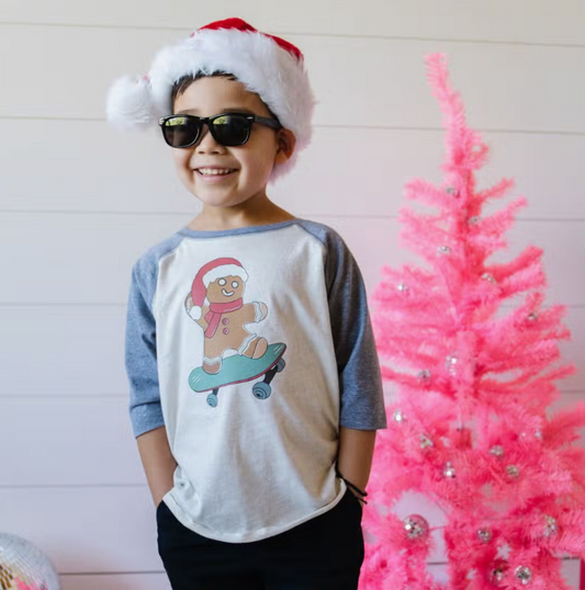 Sweet Wink Gingerbread Skater Boy Christmas Shirt