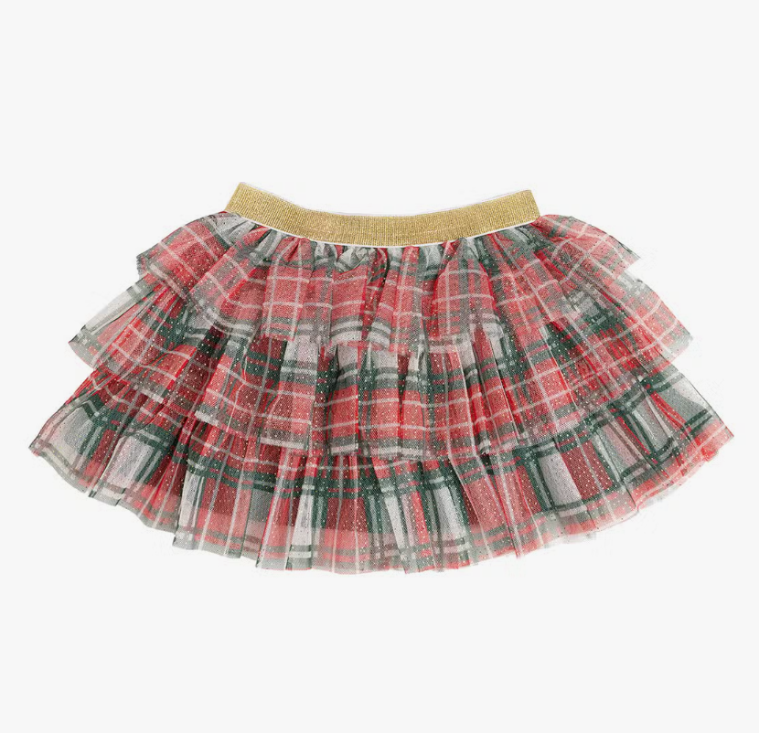 Sweet Wink Christmas Plaid Tiered Tutu