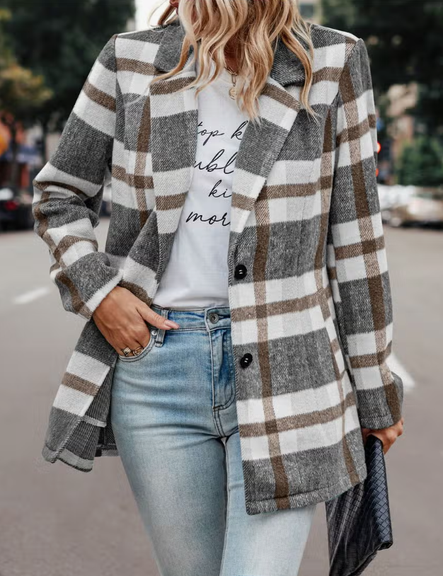 Tara Plaid Blazer