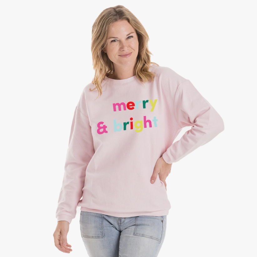 Merry and Bright Corded Sweatshirt