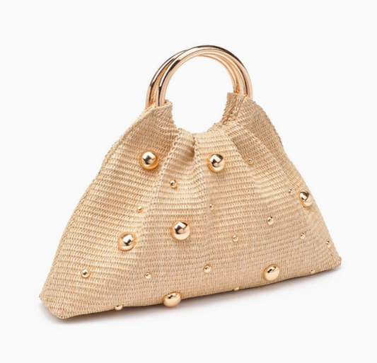 Golden Straw Evening Bag