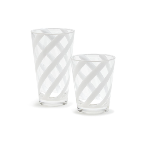 White Interlaced Drinking Glass