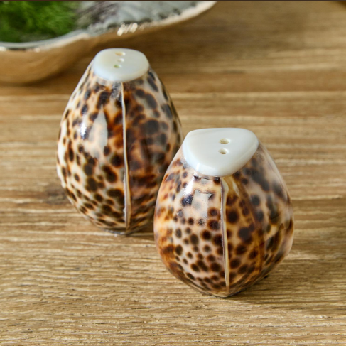 Two's Company Cowrie Salt & Pepper Shakers