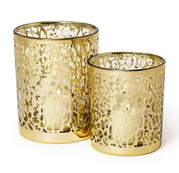 Two's Company Leopard Tealight Candleholders