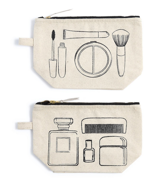 Two's Company Sketch Motif Pouch