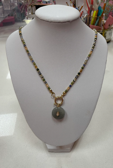 D+G Stone & Multi Beaded Necklace