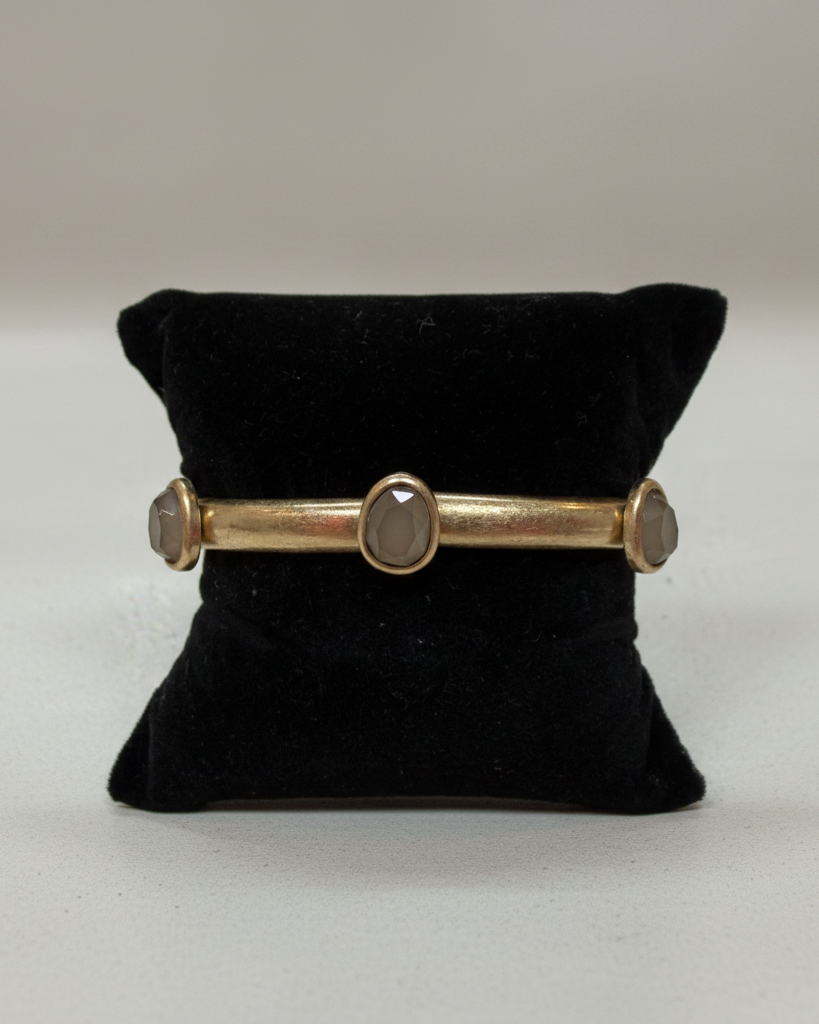 D+G Olive Stone Brushed Stretch Bracelet